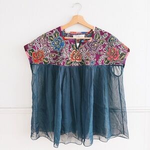LOURDES TORIELLO > Hand Embroidered Blouse